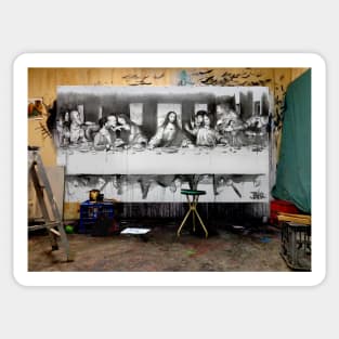 Detail study of the last supper after Da Vinci (in studio) Sticker